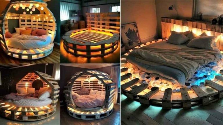 Créez une chambre unique et époustouflante avec un lit en palette et un design rond – une combinaison parfaite qui attire tous les regards !